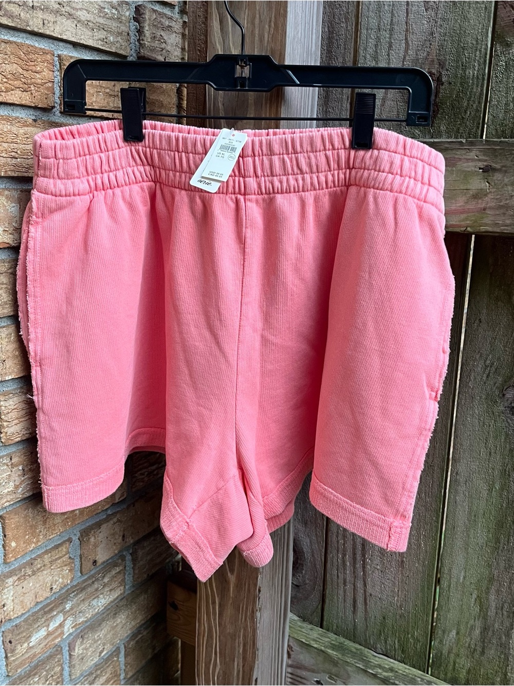 Aerie Coral Pink Elastic-Waist Sweatshorts